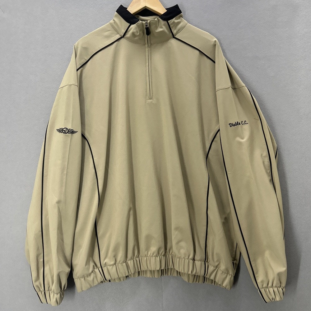Straight Down Performance Diablo CC 1/4 Zip Jacket Pullover Men XL Khaki Black